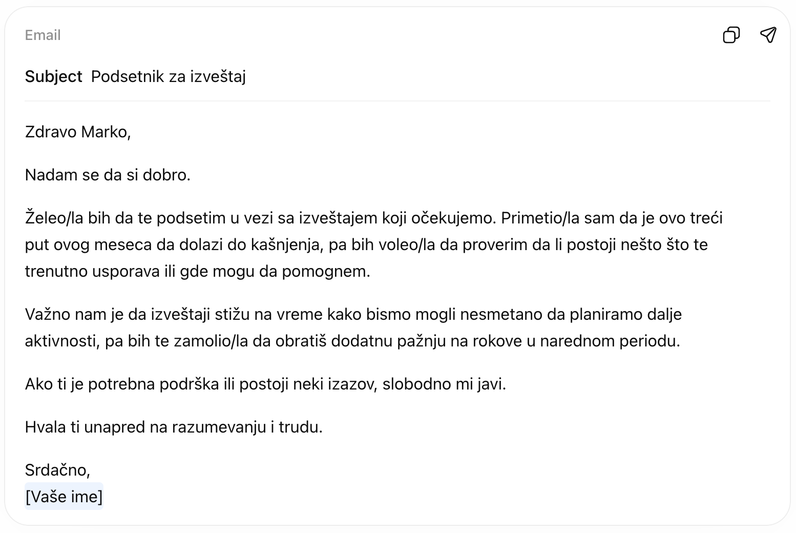 ChatGPT poslovni mejl