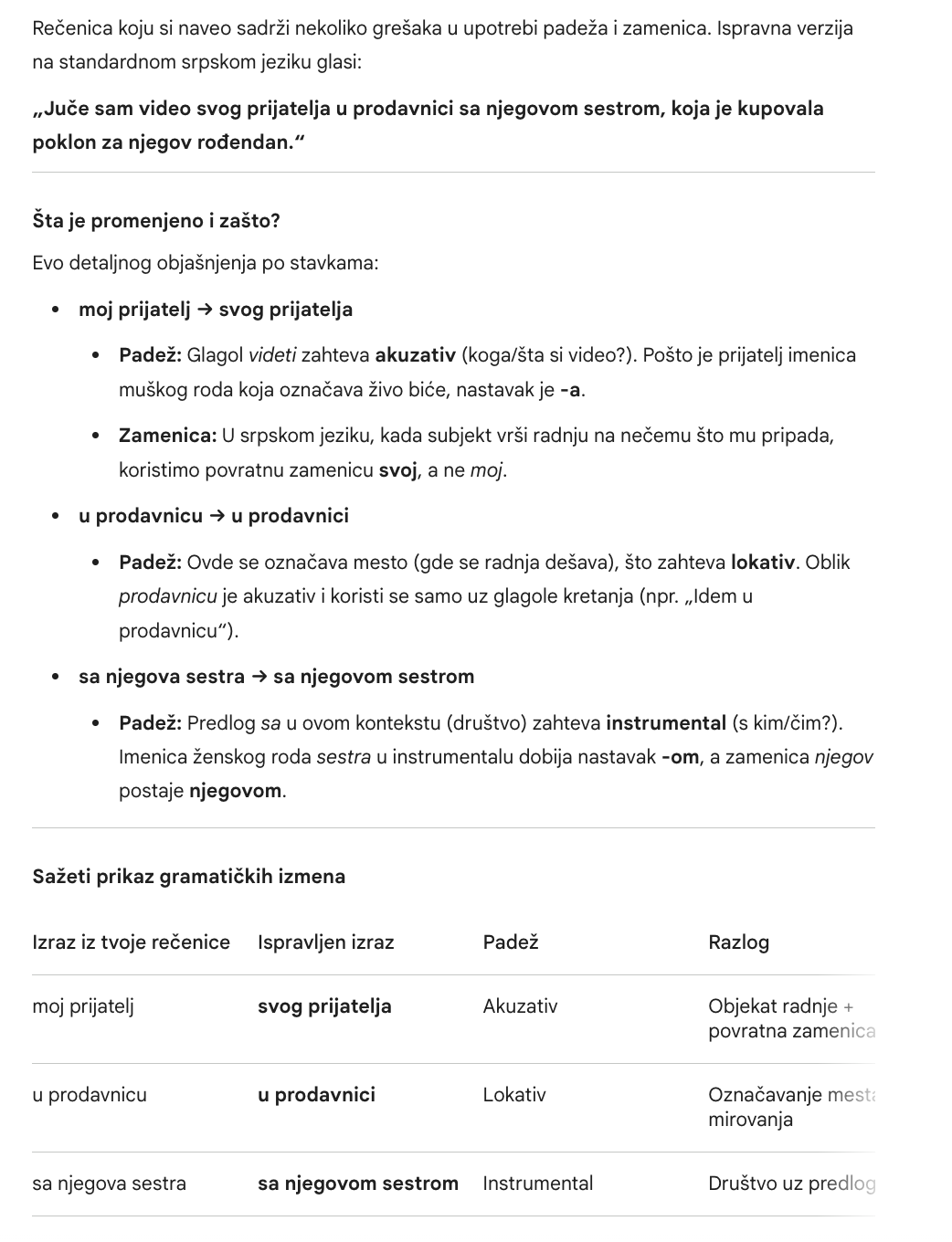 Gemini ispravka gramatike