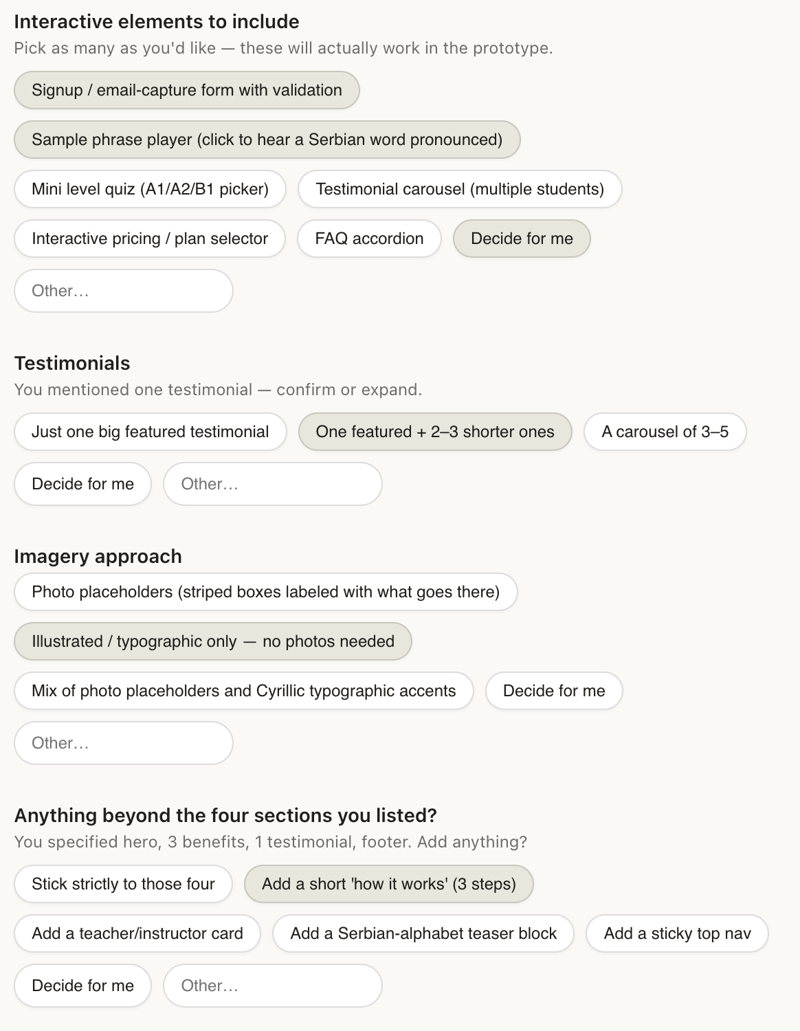 Claude Design dodatne informacije - nastavak