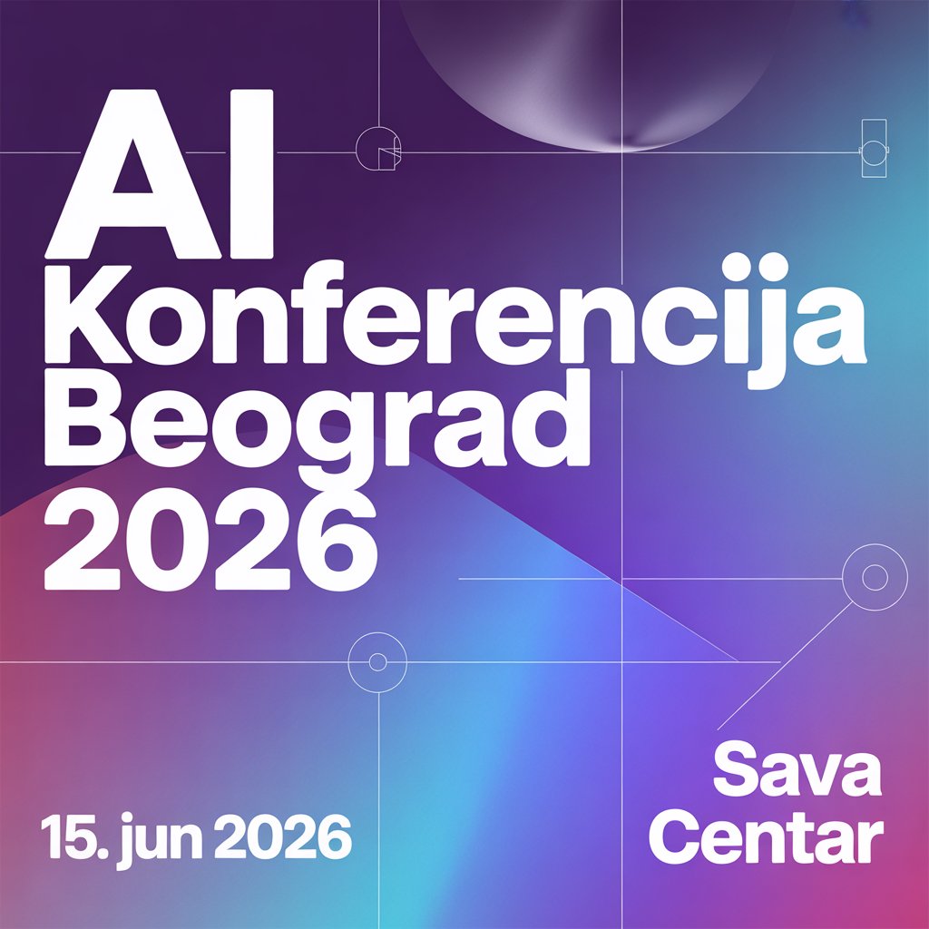 AI generisan poster za AI Konferenciju Beograd 2026 pomoću Ideogram alata