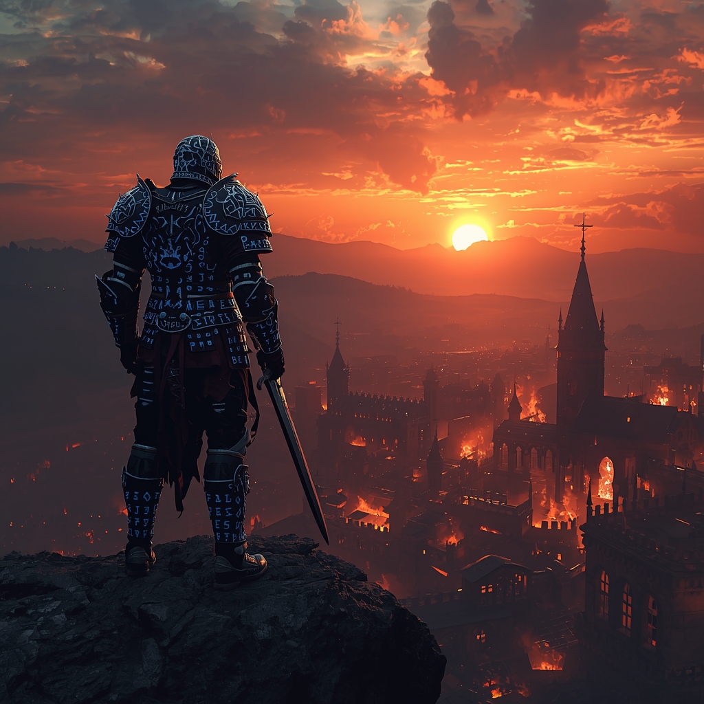 AI generisan fantazi ratnik na litici pomoću Leonardo AI alata